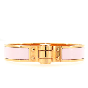 Hermes Charniere Uni Hinged Bracelet Metal and Enamel Narrow