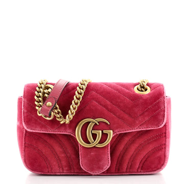 Gucci GG Marmont Flap Bag Matelasse Velvet Mini