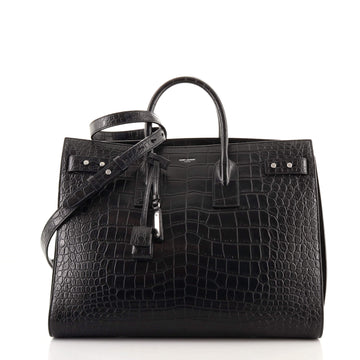 Saint Laurent Sac de Jour Souple Bag Crocodile Embossed Leather Large