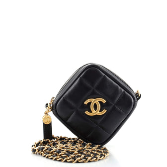 Chanel Diamond Clutch with Chain Quilted Lambskin