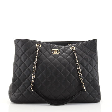 Chanel Classic CC Shopping Tote Quilted Caviar Large