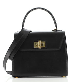 Celine Vintage Convertible Turnlock Top Handle Bag Leather Medium