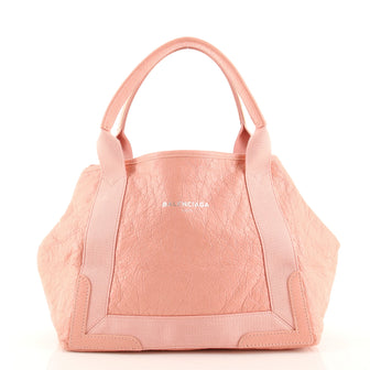 Balenciaga Navy Cabas Leather Small