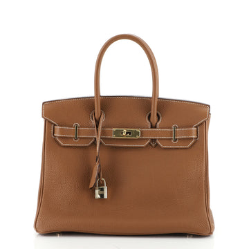 Hermes Birkin Handbag Brown Togo with Gold Hardware 30