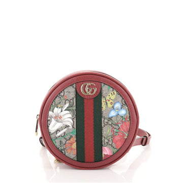 Gucci Ophidia Round Backpack Flora GG Coated Canvas Mini