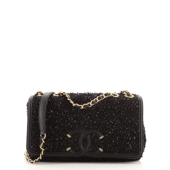 Chanel Filigree Flap Bag Quilted Tweed Medium