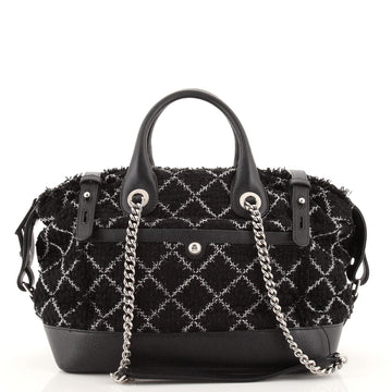Chanel Crest Trip Bowling Bag Tweed and Caviar Medium