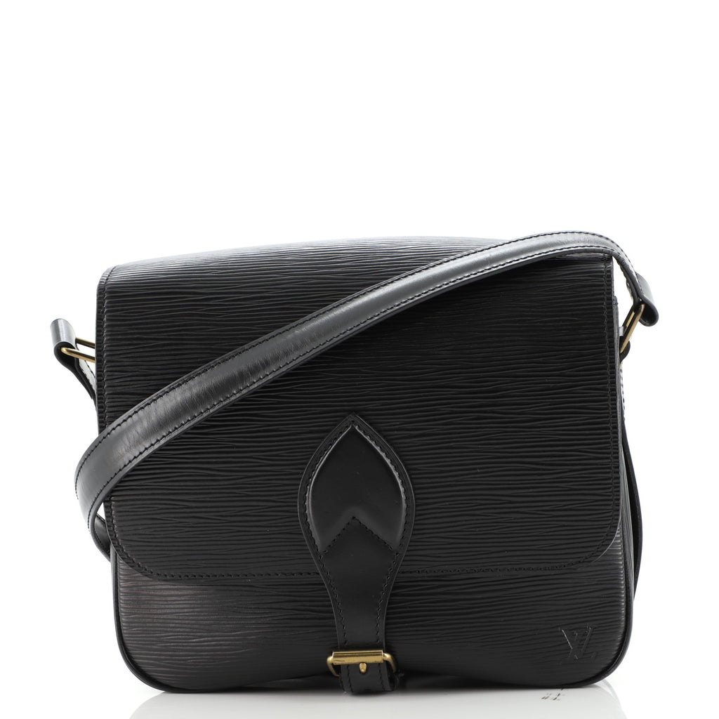 Louis Vuitton Black Epi Leather Cartouchiere MM Shoulder Bag