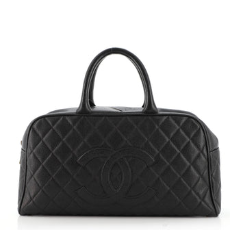 Chanel Timeless CC Bowler Bag Quilted Caviar Large