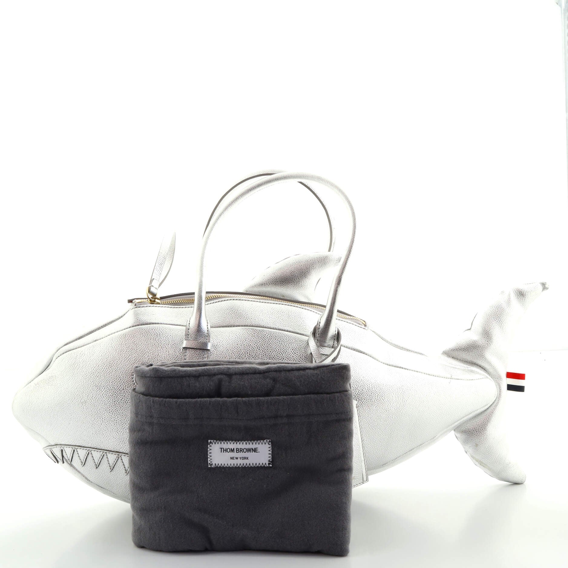 Thom Browne Shark Bag Leather Large Metallic 9808765