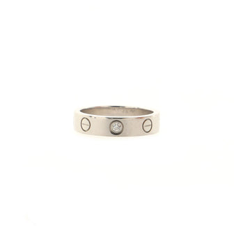 Cartier Love Band 1 Diamond Ring 18K White Gold with Diamond
