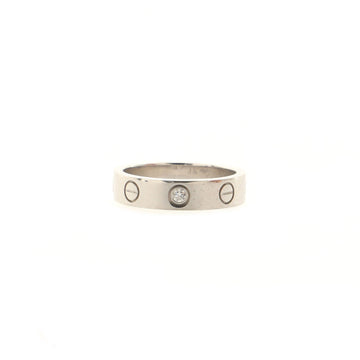 Cartier Love Band 1 Diamond Ring 18K White Gold with Diamond