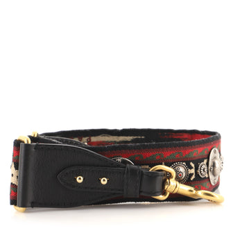 Christian Dior Bohemian Shoulder Strap Embellished Canvas
