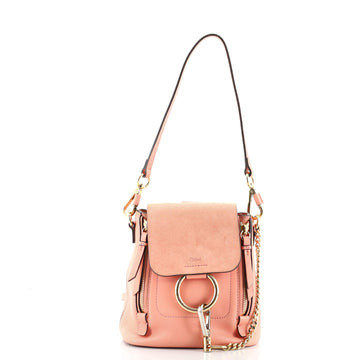 Chloe Faye Backpack Leather and Suede Mini