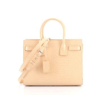 Saint Laurent Sac de Jour NM Bag Crocodile Embossed Leather Baby