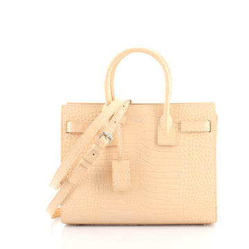 Saint Laurent Sac de Jour NM Bag Crocodile Embossed Leather Baby