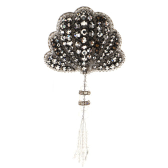 Gucci Shell Brooch Crystal and Bead Embellished Fabric