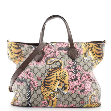Gucci Convertible Soft Tote Bengal Print GG Coated Canvas Medium