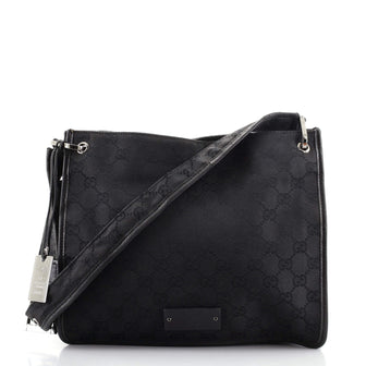 Gucci Vintage Flat Messenger Bag GG Canvas Medium