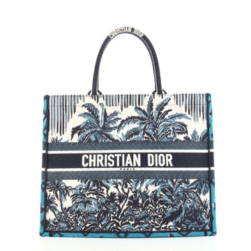 Christian Dior Book Tote Embroidered Canvas Small