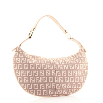 Fendi Zip Flat Hobo Zucchino Canvas Small