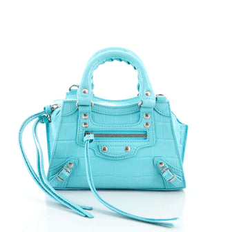 Balenciaga Neo Classic City Bag Crocodile Embossed Leather Nano