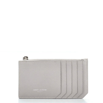 Saint Laurent Fragment Zip Card Holder Leather