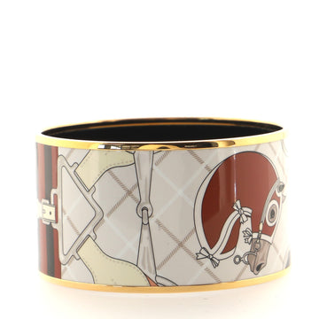 Hermes Bangle Bracelet Printed Enamel Extra Wide