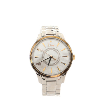 Christian Dior VIII Montaigne Automatic Watch Stainless Steel with Rose Gold and Mother of Pearl with Diamonds 36