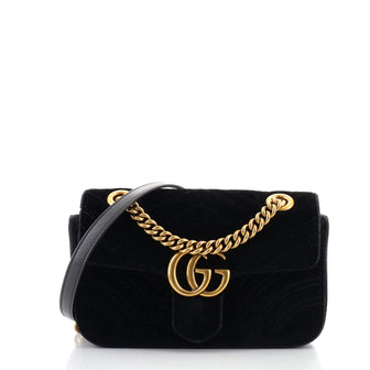 Gucci GG Marmont Flap Bag Matelasse Velvet Mini