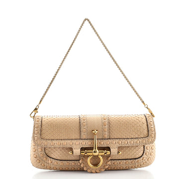 Gucci Snaffle Bit Evening Clutch Snakeskin
