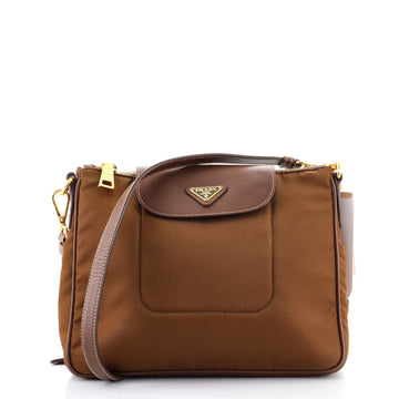 Prada Flap Zip Messenger Tessuto with Saffiano Leather Small