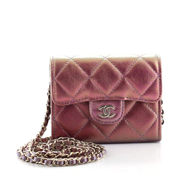 Chanel Classic Flap Card Holder on Chain Quilted Lambskin Mini