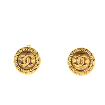 Chanel Vintage Round CC Clip-On Earrings Metal