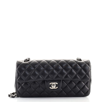 Chanel Classic Single Flap Bag Quilted Lambskin East West