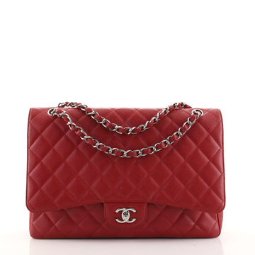 Chanel Classic Single Flap Bag Quilted Caviar Maxi