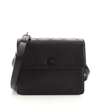 Chanel Vintage CC Flap Shoulder Bag Stitched Caviar Small