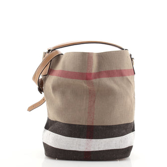 Burberry Ashby Bag House Check Canvas Medium