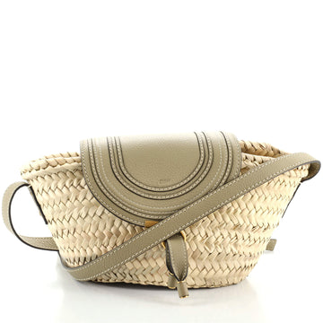 Chloe Marcie Basket Bag Raffia and Leather Small