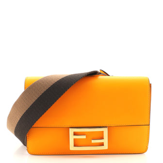 Fendi Flat Baguette Bag Leather Mini