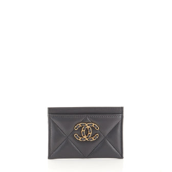 Chanel 19 Card Holder Quilted Lambskin