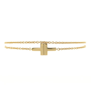 Tiffany & Co. T Double Chain Bracelet 18K Yellow Gold