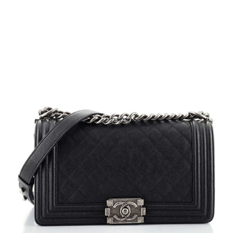 Chanel Boy Flap Bag Quilted Caviar Old Medium