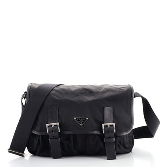 Prada Double Buckle Flap Camera Bag Tessuto Medium