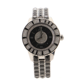Christian Dior Christal Automatic Watch Stainless Steel and Sapphire with Diamond Bezel and Dial 33