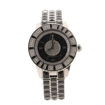 Christian Dior Christal Automatic Watch Stainless Steel and Sapphire with Diamond Bezel and Dial 33