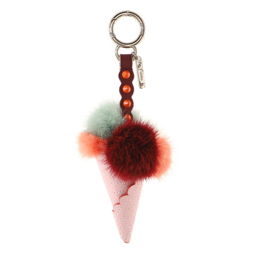 Fendi Ice Cream Bag Charm Fur with Leather