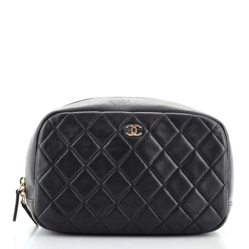 Chanel Curvy Cosmetic Pouch Quilted Lambskin Medium