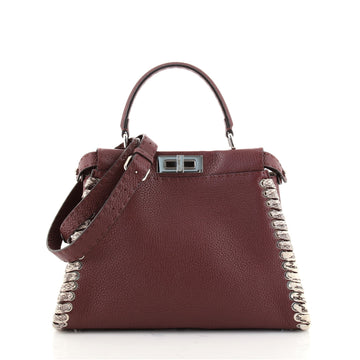Fendi Selleria Peekaboo Bag Leather with Python Whipstitch Regular