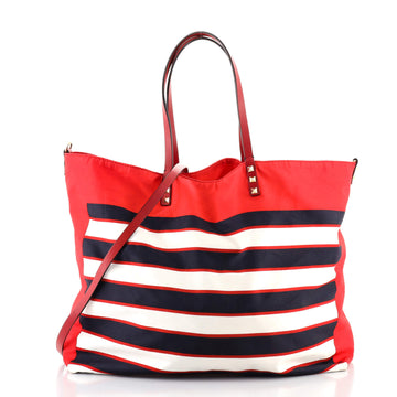 Valentino Rockstud Reversible Convertible Tote Printed Nylon Medium